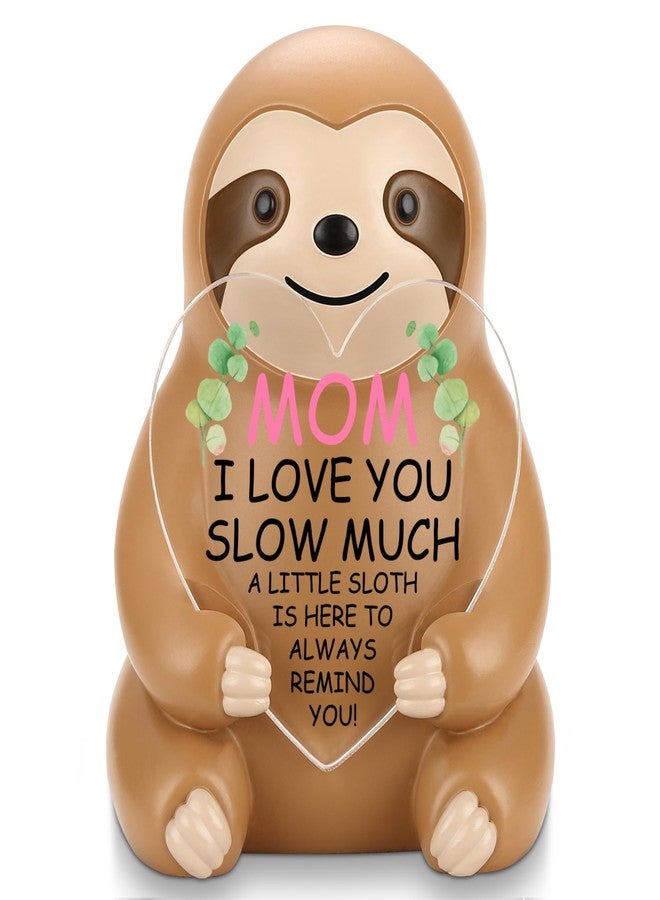 FTONENI to My Mom Sloth Statue with Heart Acrylic Plaque, Cute Resin Figurine Gift, I Love You Slow Much Keepsake for Mother, Birthday, Mother's Day, Sentimental Desk Decor from Daughter or Son - FDA518 - Image 1